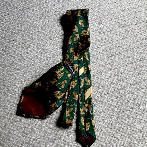 Ferragamo necktie.  Silk with horsey pattern